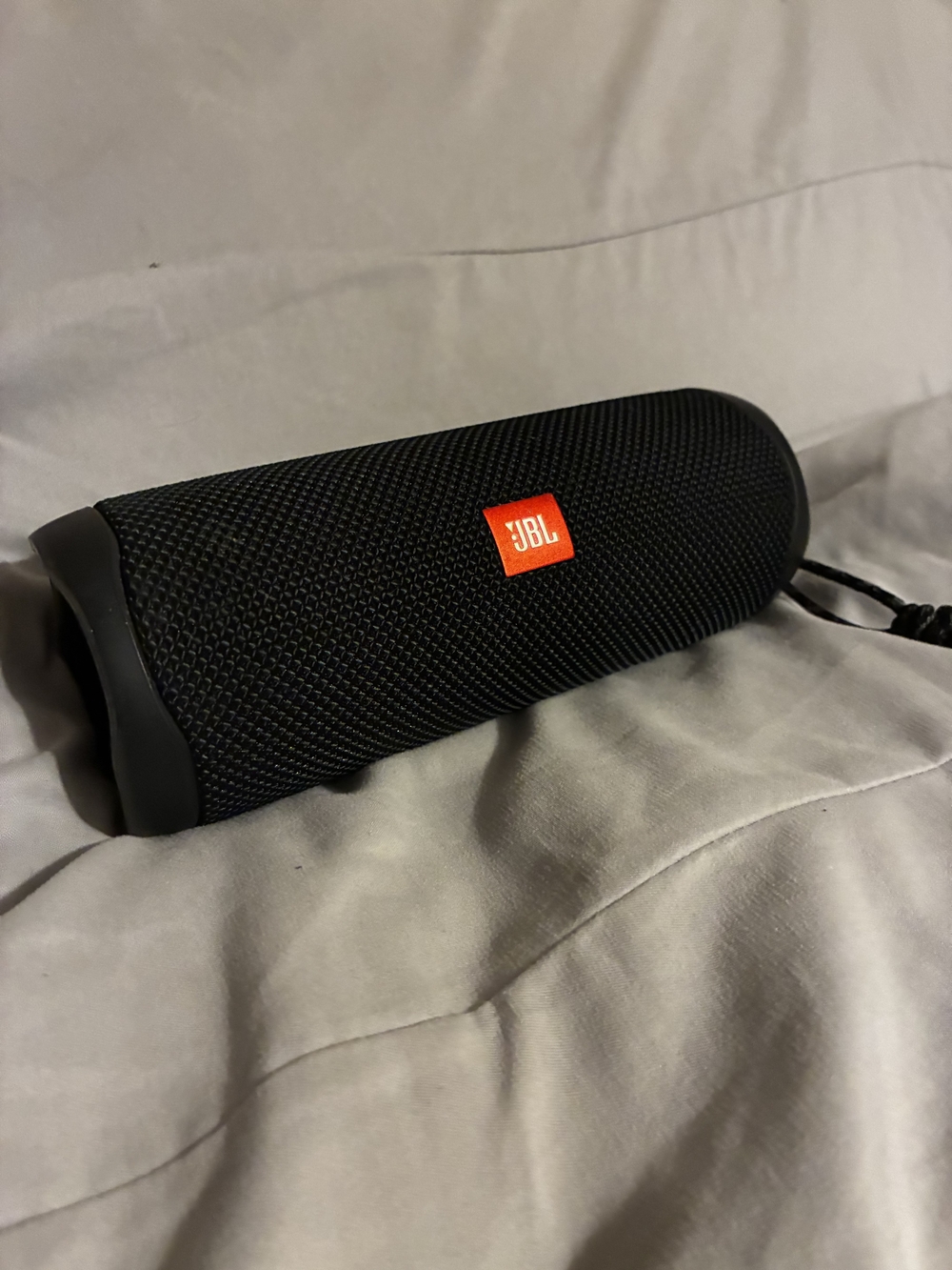 JBL Black Portable Bluetooth Speaker with Orange Logo